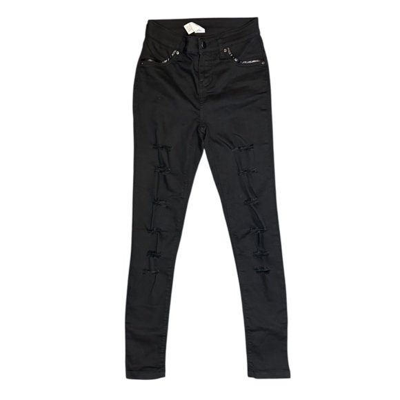 Balera | Stretchy Slashed Skinny Jeans Black Hip Hop Tap Dance, Size MC - Picture 4 of 7